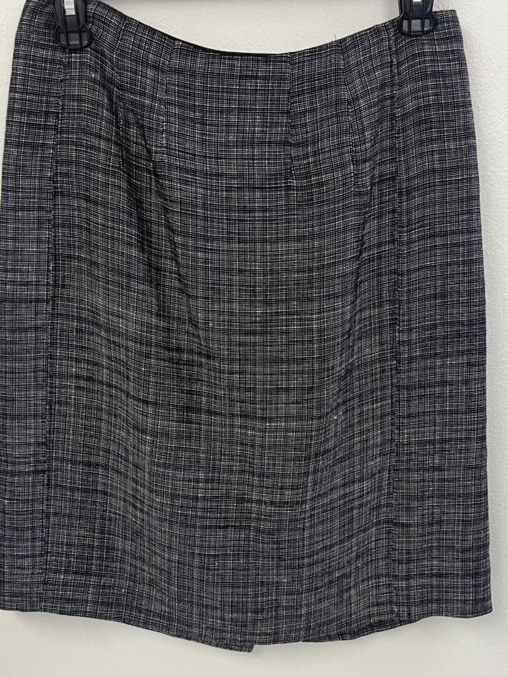 Banana Republic Plaid Mini Skirt Gray Check A-Line Preppy Size 0